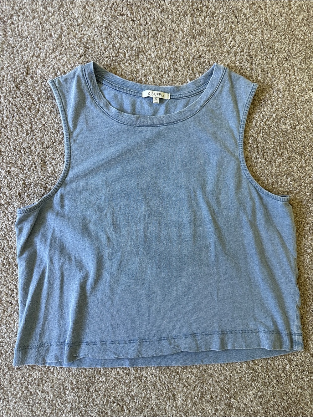 Z Supply Jersey Denim Muscle Tank in light blue